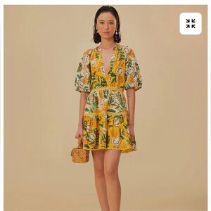 Farm Rio Yellow Biriba Dress | Size L